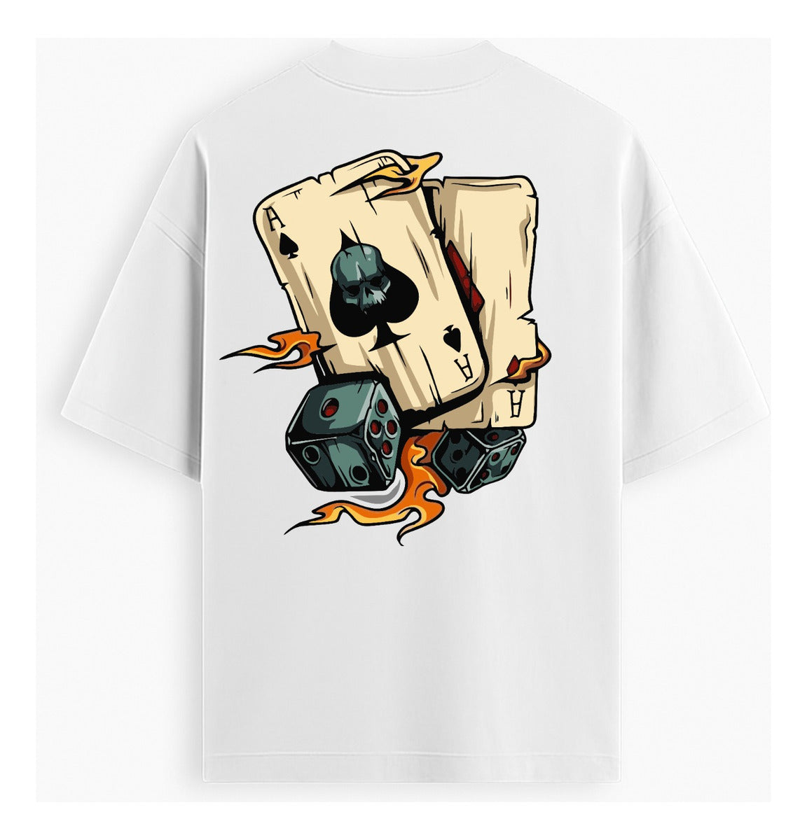 Camisa Camiseta Oversized Streetwear Estampada Baralho