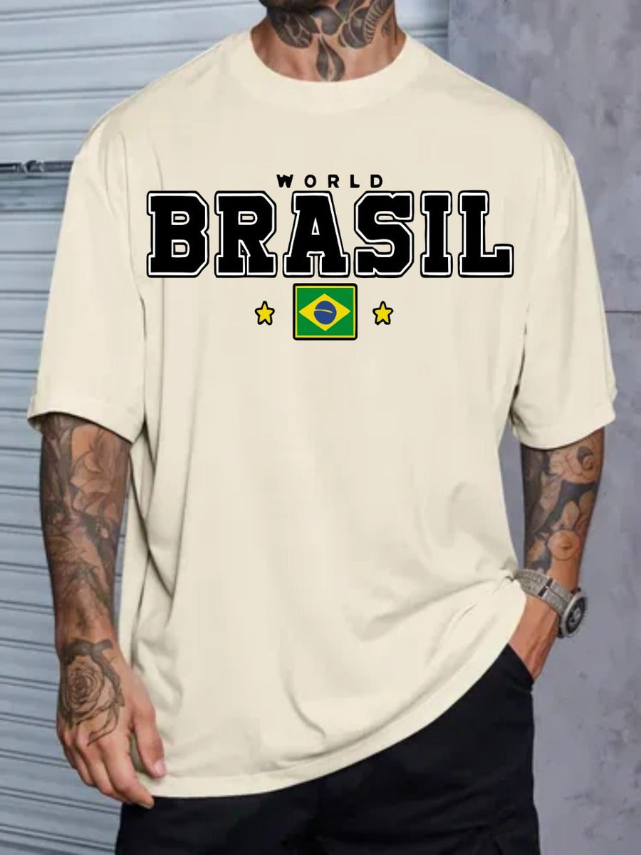 Camisa Camiseta Oversized Streetwear Estampada Brasil 10