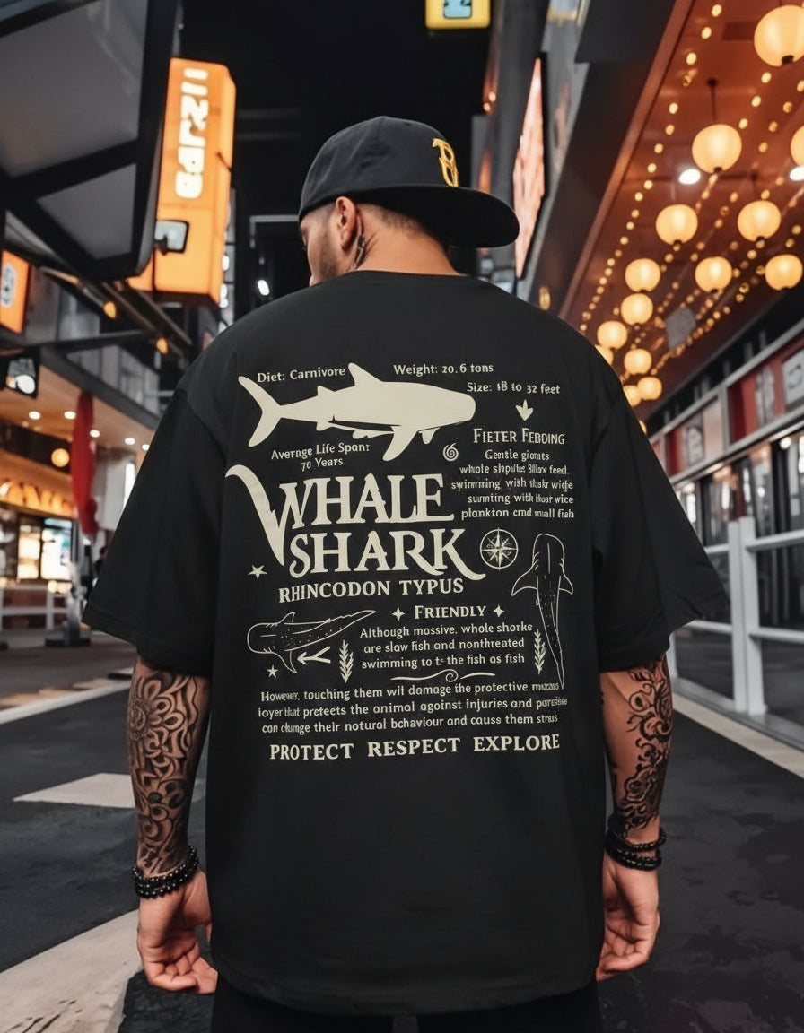 Camisa Camiseta Oversized Streetwear Estampada Whale Shark