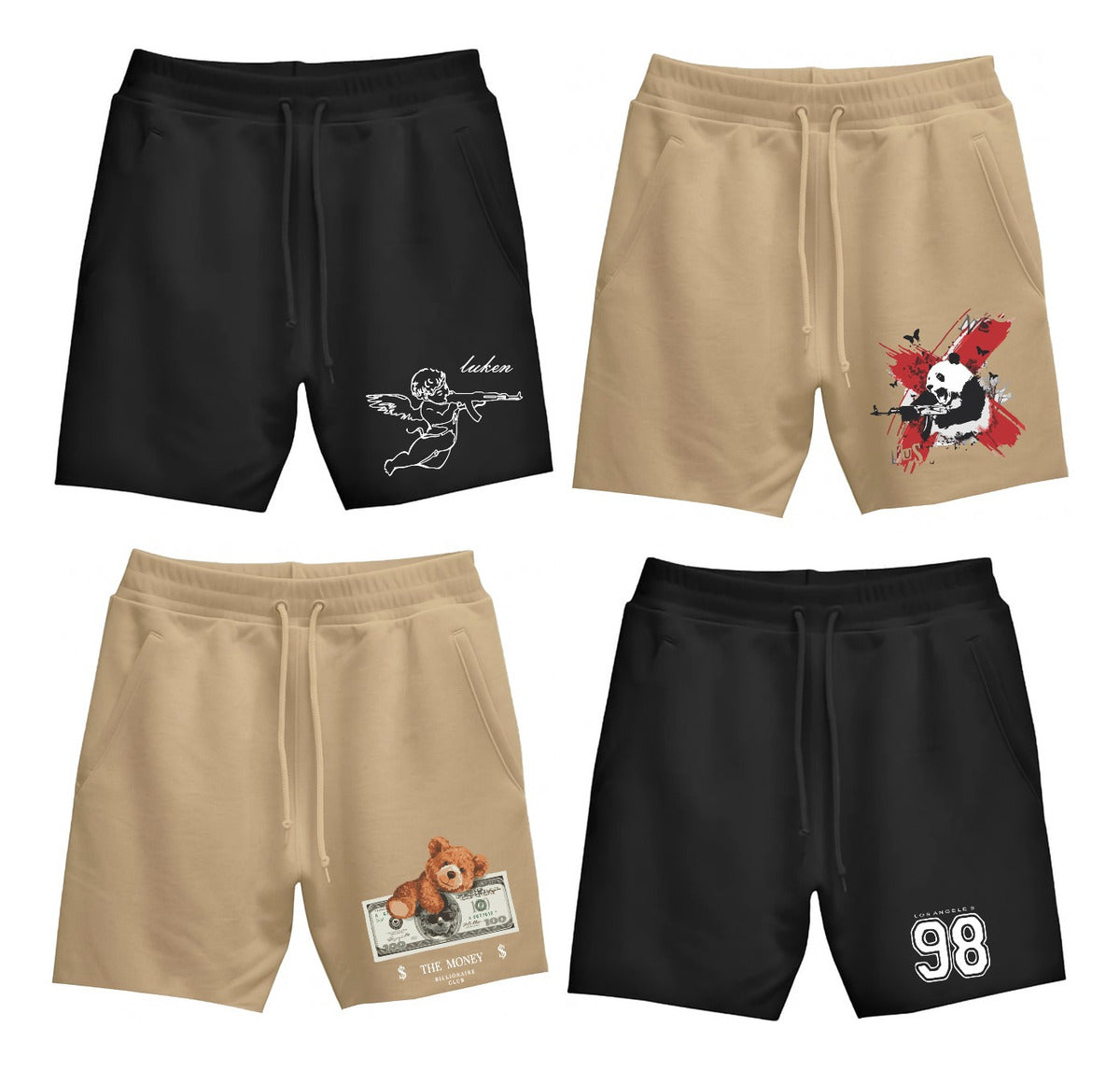 Kit 4 Bermuda Luken Moletom Fio A Fio 41