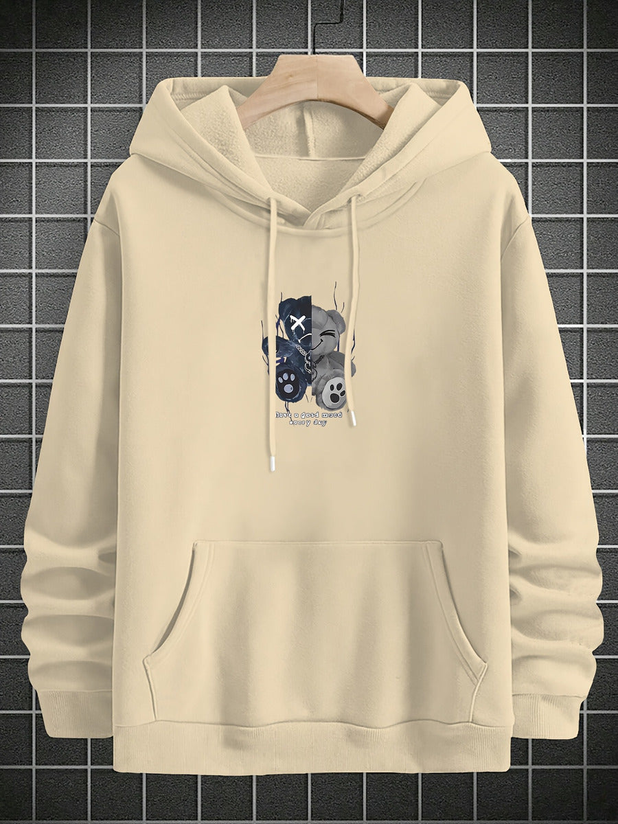1pc Moletom Masculino Casual De Poliéster Com Leve
