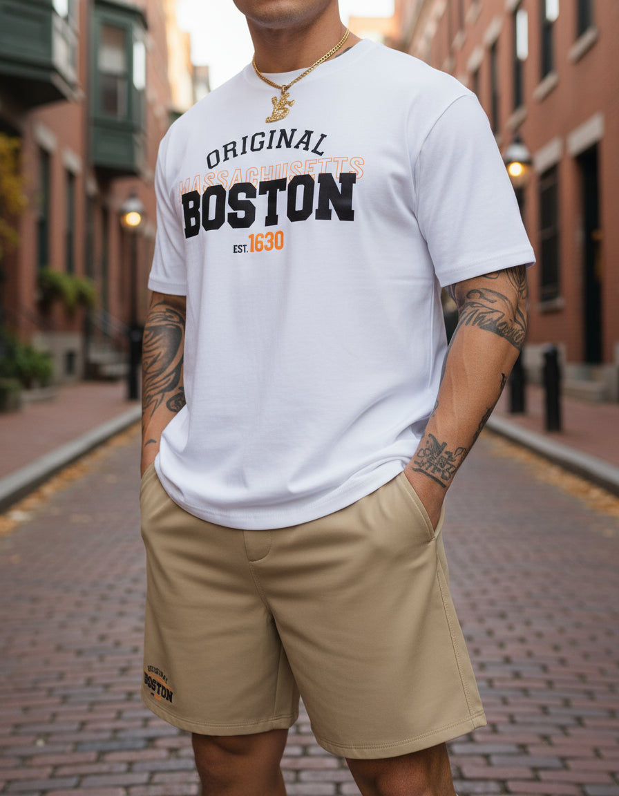 Kit Camiseta + Short Moletom Conjunto Boston 30.1