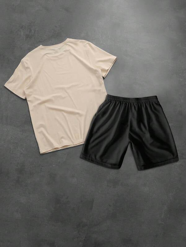 Kit Conjunto Camiseta Carta As + Short Moletom