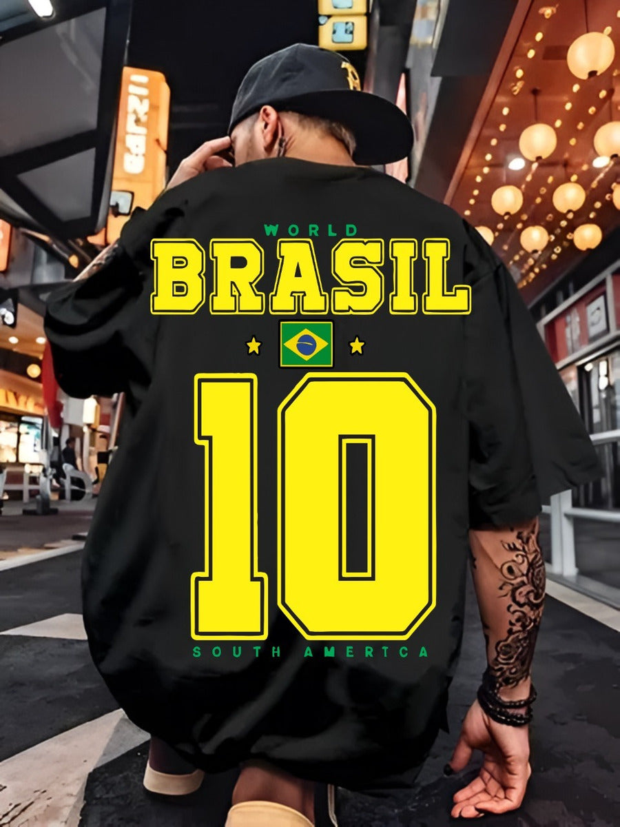 Camisa Camiseta Oversized Streetwear Estampada Brasil 10