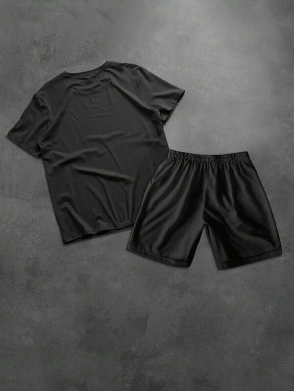 Kit Conjunto Camiseta Carta As + Short Moletom