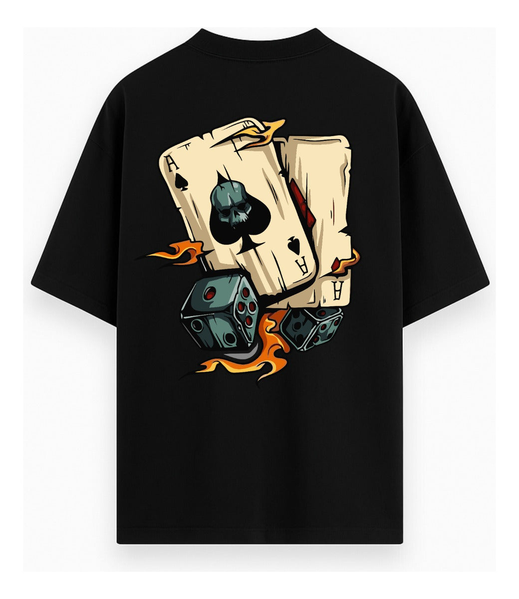 Camisa Camiseta Oversized Streetwear Estampada Baralho